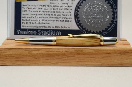 Handcrafted Pen Made From Yankee Stadium Wooden Dugout Bench