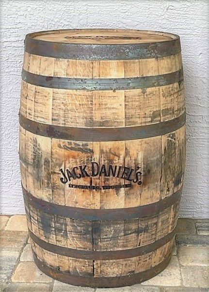Full Sized Wooden Oak Whiskey Barrel, Man Cave Decor, Rustic Decor