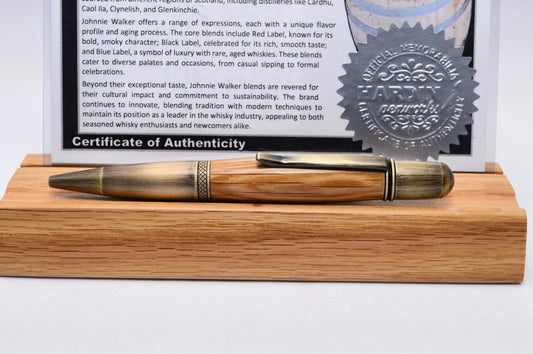 Handcrafted Twist Pen from Authentic Johnnie Walker Whiskey Barrel Wood