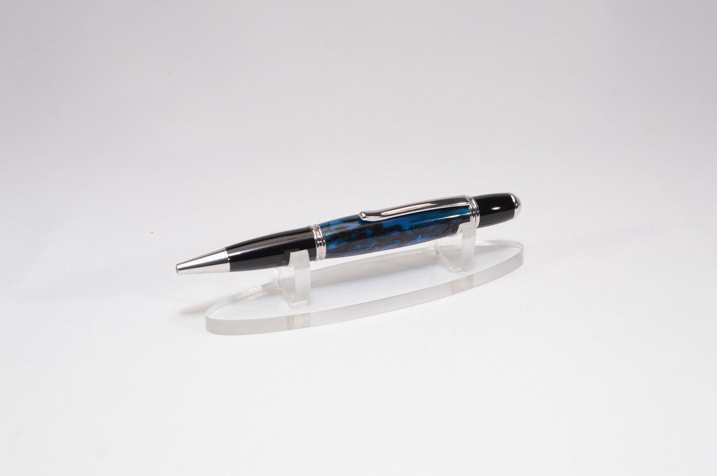 Elegant Handcrafted Twist Pen in Multi Color Acrylic with Rhodium and Black Chrome Finish