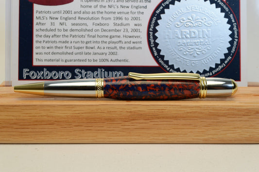 Handcrafted Pen Made From A New England Patriots Foxboro Stadium Plastic Seat