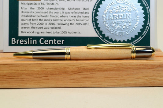 Handcrafted Pen Made From Michigan State University Breslin Center Wooden Basketball Court