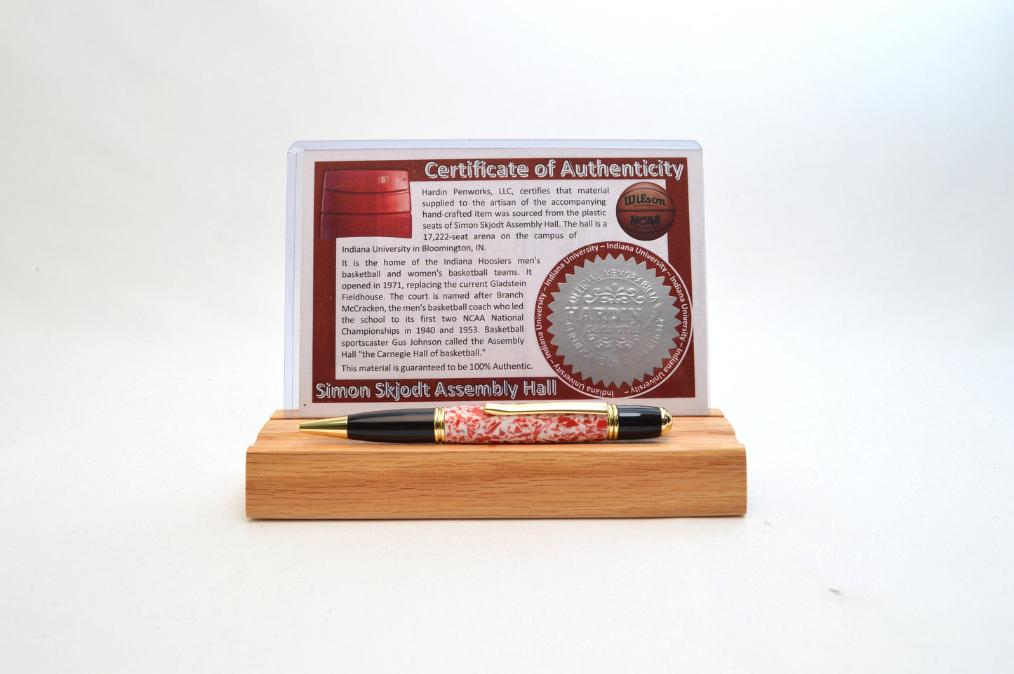 Handcrafted Pen Made From Indiana University Simon Skjodt Assembly Hall Plastic Stadium Seats
