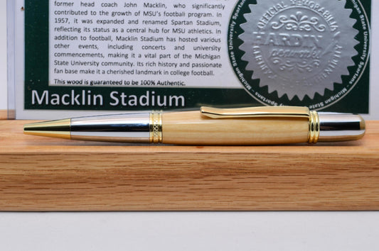 Handcrafted Twist Pen Made From the Wooden Seats of Michigan State Macklin Stadium