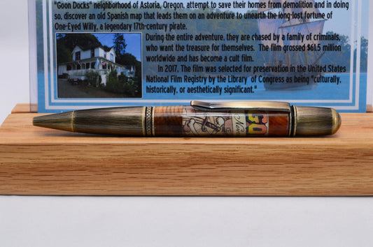 Handcrafted Twist Pen Made With Wood From The Goonies House in Astoria, Oregon