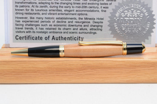 Handcrafted Twist Pen Made of Wood From the Mineola Hotel - Al Capone's Weekend Retreat