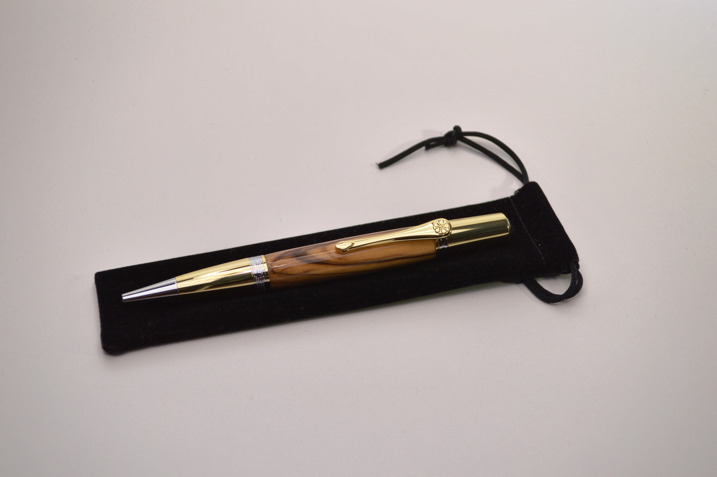 Twist Pen Made With Olivewood From Bethlehem in Gold and Chrome Finish
