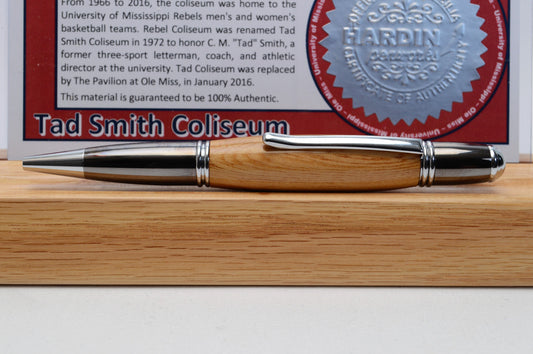 Handcrafted Pen Made From University Of Mississippi Tad Smith Coliseum Wooden Stadium Bleachers