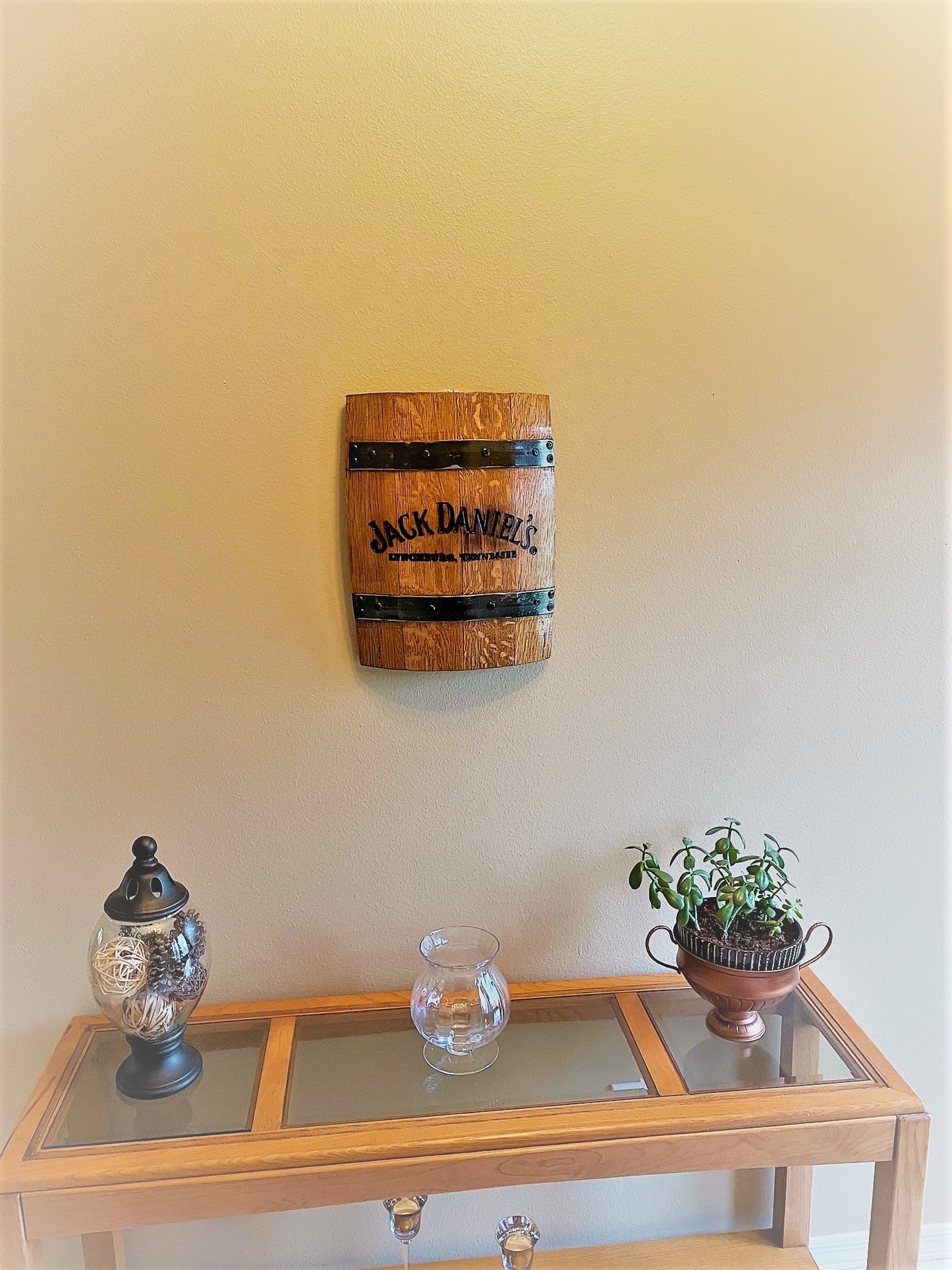 Whiskey Barrel Wall Hanging, Wall Art From A Used Oak Whiskey Barrel