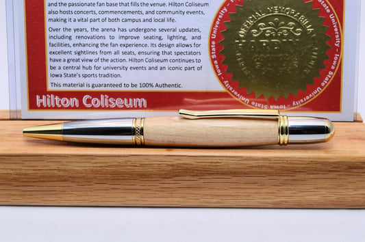 Handcrafted Twist Pen Made From the Wooden Basketball Floor of Hilton Coliseum - Iowa State University