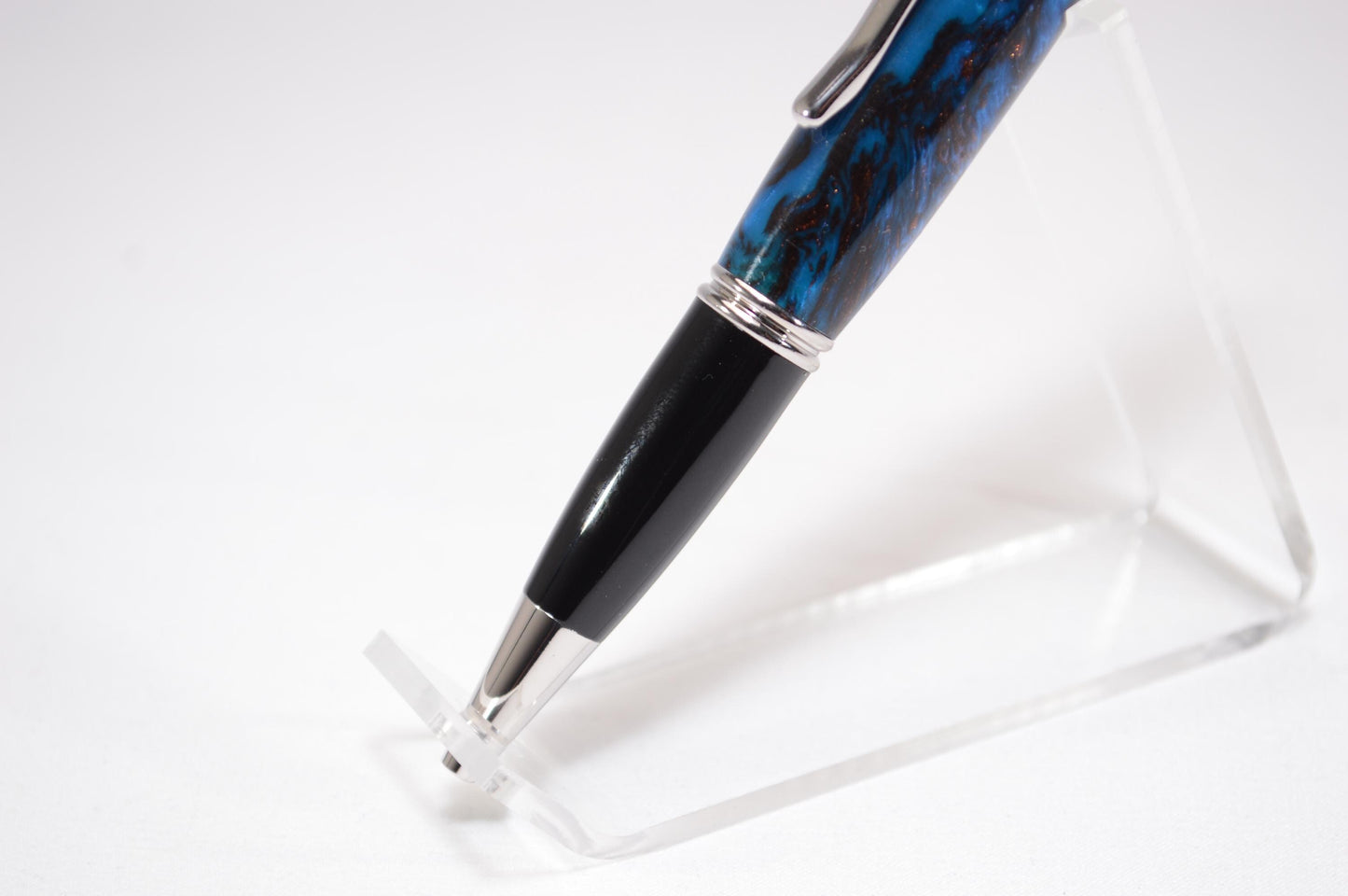 Elegant Handcrafted Twist Pen in Multi Color Acrylic with Rhodium and Black Chrome Finish