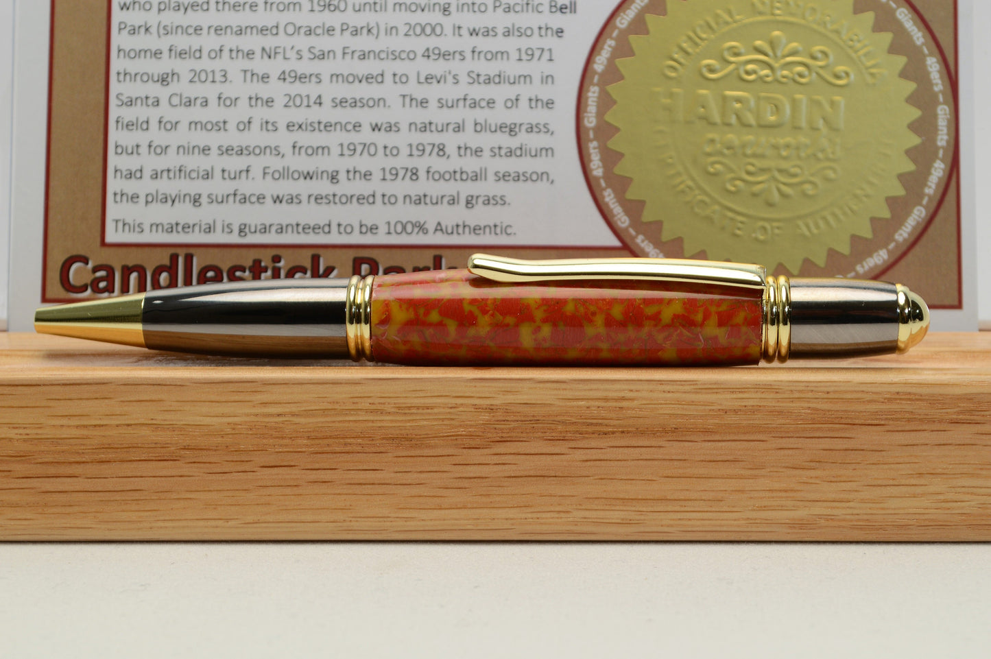 Handcrafted Pen Made From San Francisco Giants and San Francisco 49ers Candlestick Park Plastic Stadium Seat
