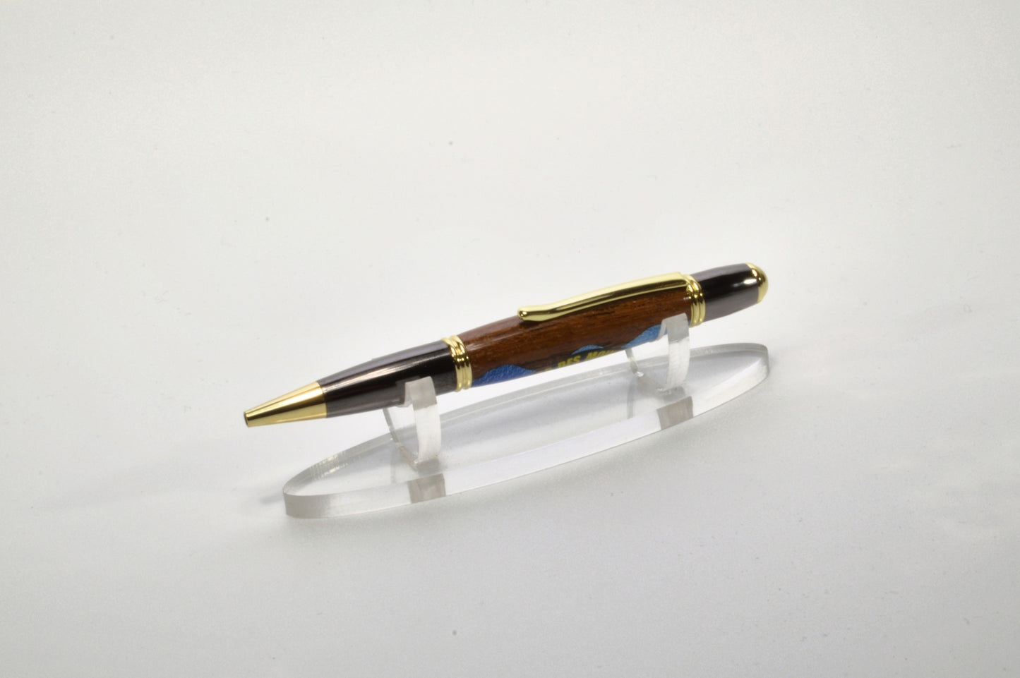 Handcrafted Pen Made with Wood From The USS Des Moines in Gold and Gunmetal Finish