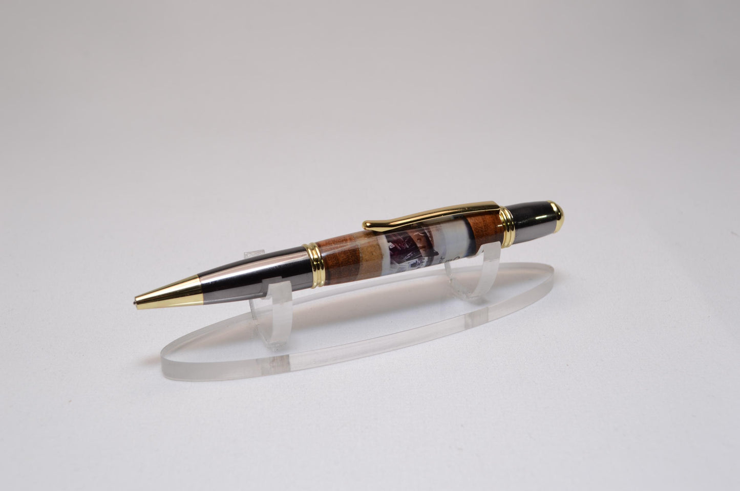 Handcrafted M1 Garand Wood and Omaha Beach Sand Elegant Twist Pen