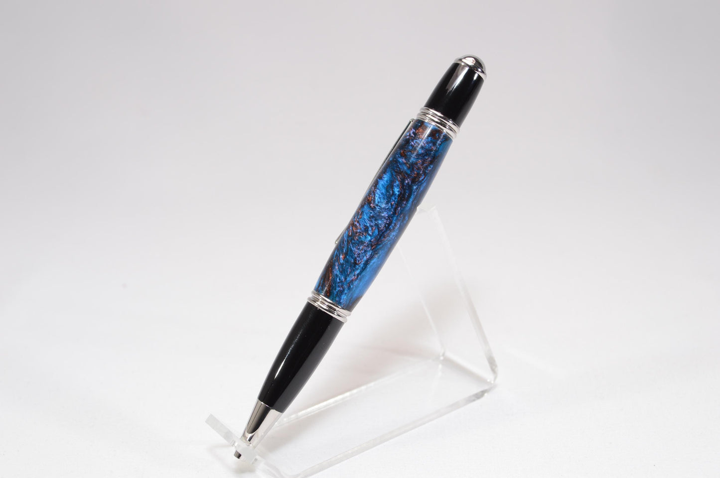 Elegant Handcrafted Twist Pen in Multi Color Acrylic with Rhodium and Black Chrome Finish