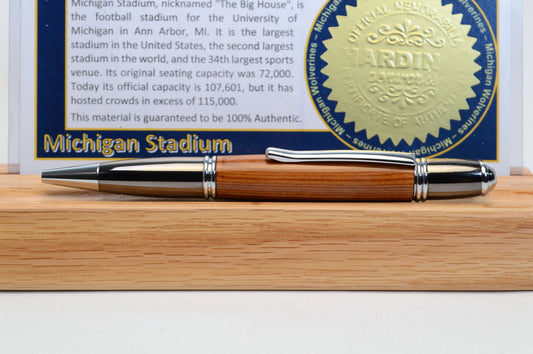 Handcrafted Pen Made From University of MIchigan MIchigan Stadium Wooden Stadium Bleachers