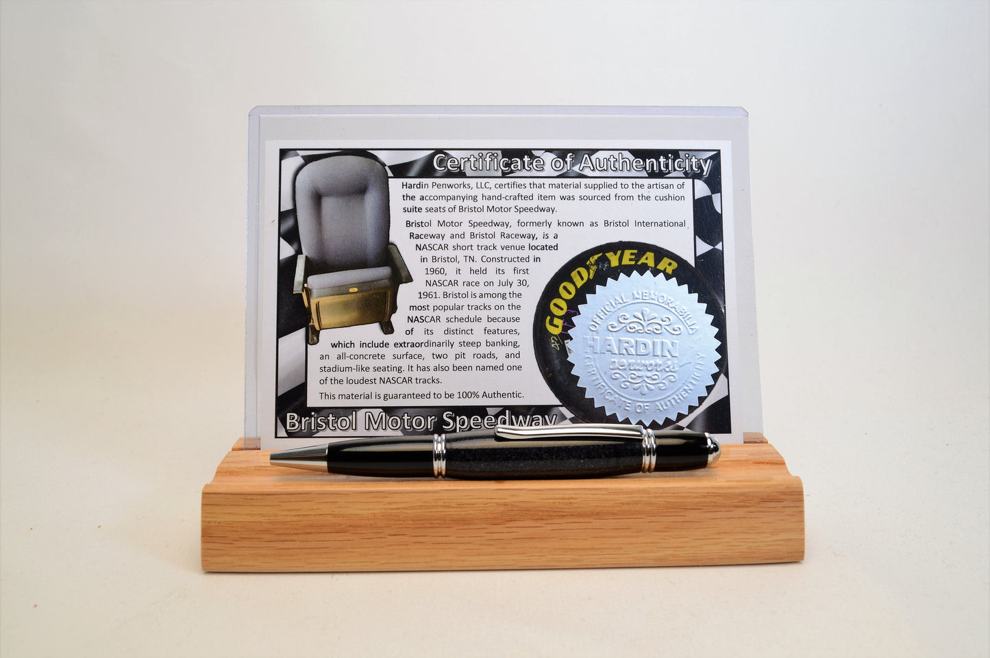 Handcrafted Pen Made From Bristol Motor Speedway Seat