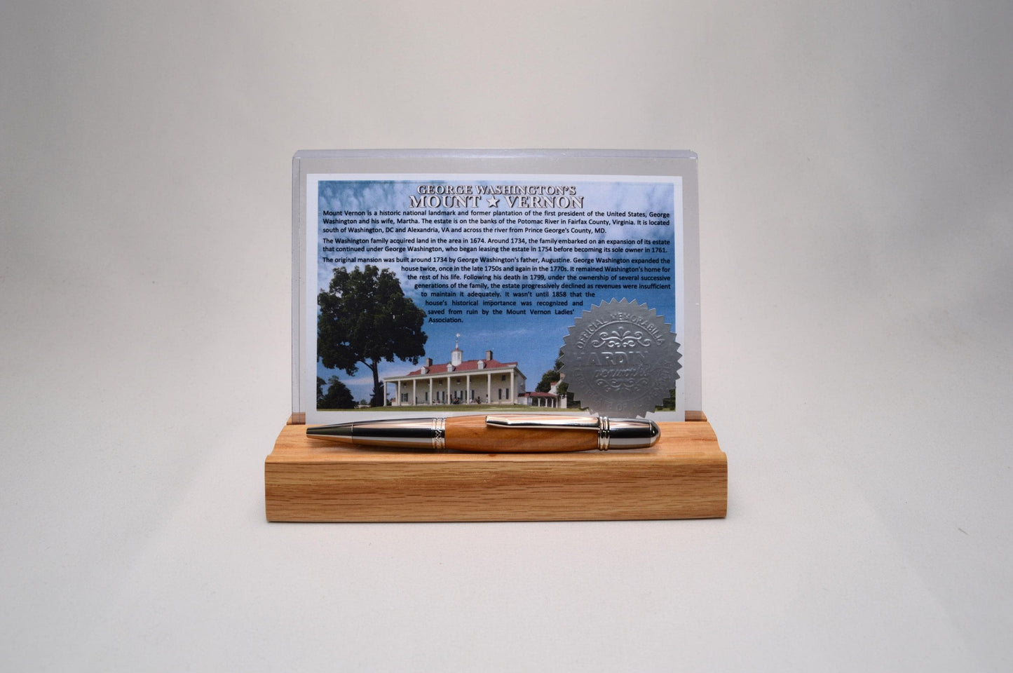 Handcrafted George Washingtons Mount Vernon Pecan Twist Pen