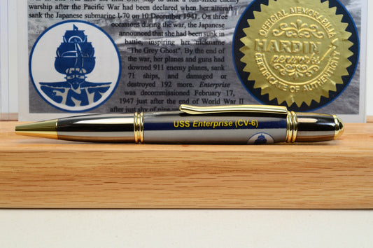 Handcrafted USS Enterprise CV-6 Twist Pen