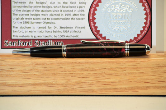 Handcrafted Pen Made From University of Georgia Sanford Stadium Plastic Stadium Seats