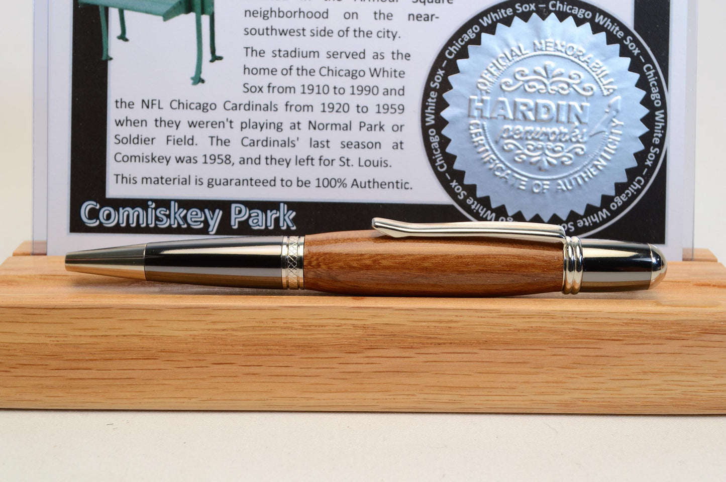 Handcrafted Pen Made From Chicago White Sox Comiskey Park Wooden Seats