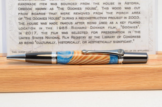 Pen Made From Pieces of Wood From The Goonies House in Astoria, Oregon Cast in Acrylic