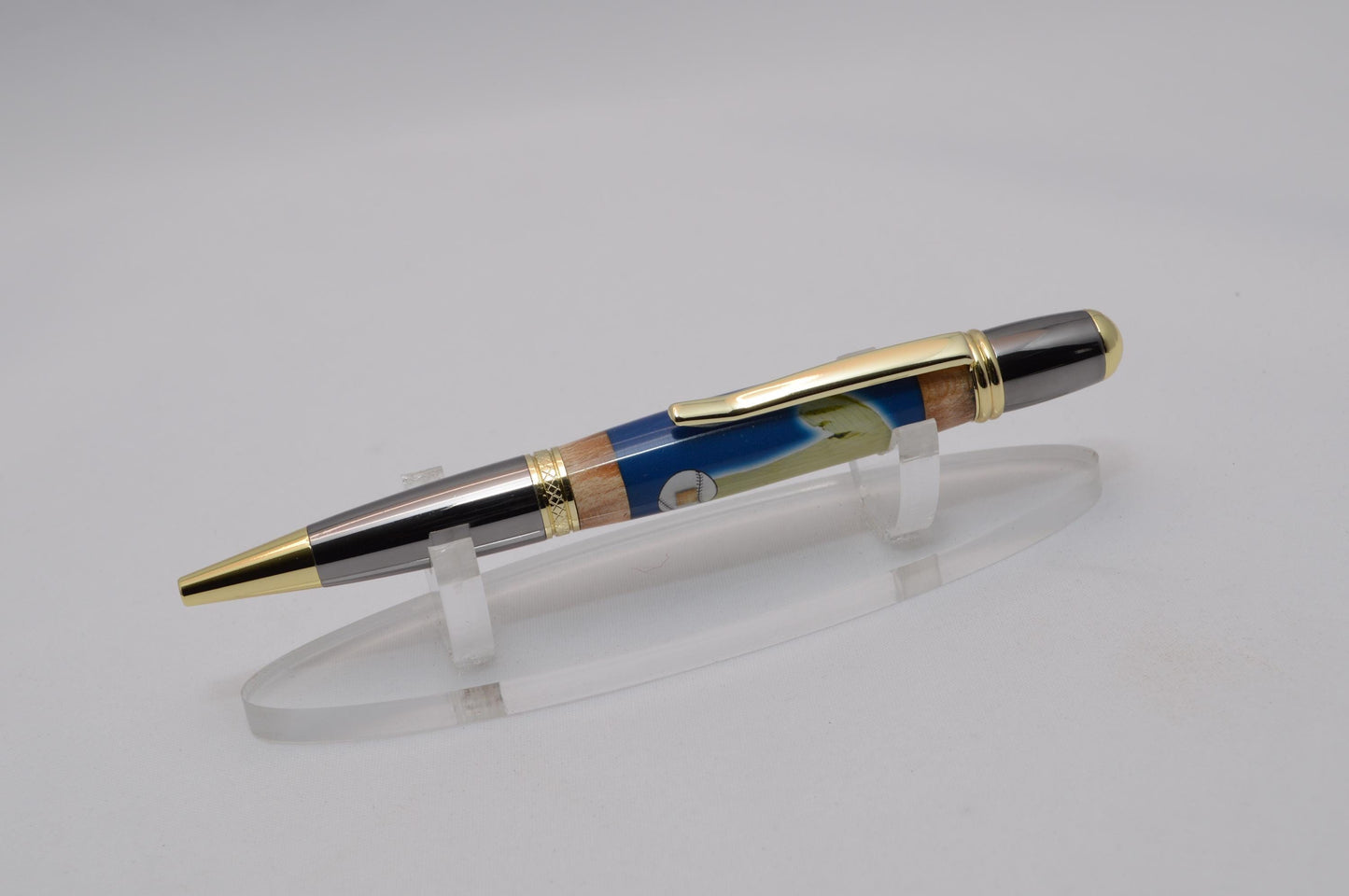 Handcrafted Pen Made From Babe Ruth Game Used Jersey, Bat, and Stadium Seat Wood From Yankees Stadium