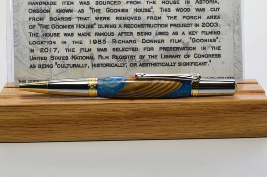 Pen Made From Pieces of Wood From The Goonies House in Astoria, Oregon Cast in Acrylic