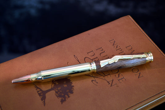 Handcrafted Gold Bullet Twist Pen Made With Walnut From North Georgia