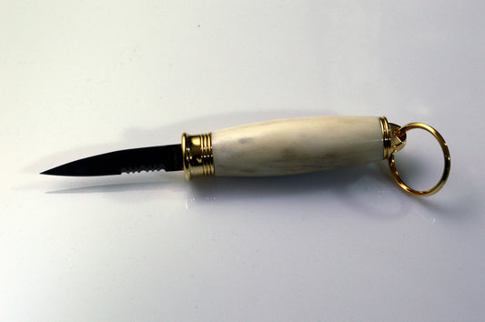 Deer Antler Key Ring / Knife with Velvet Gift Pouch