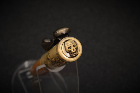 Whiskey Barrel Motorcycle Twist Pen in Antique Brass Finish