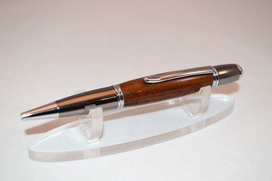 Sinai Desert Shittim (Acacia) Wood Twist Pen - Chrome & Gunmetal Finish