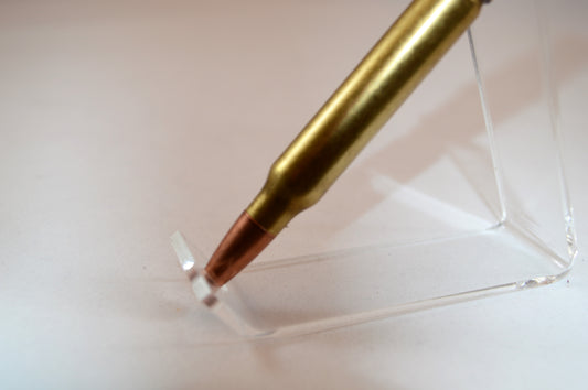 Deer Antler Bullet Cartridge Twist Pen in Antique Brass Finish with Velvet Gift Bag