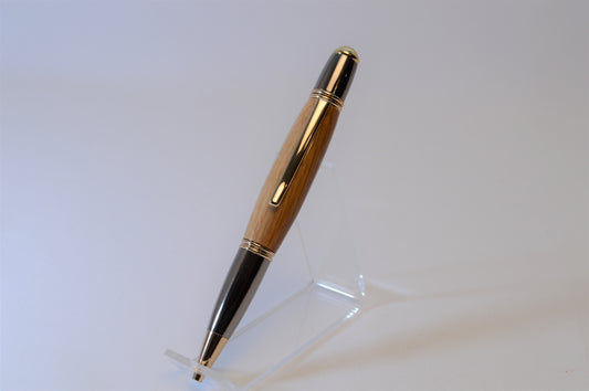Thin Blue Line Twist Pen in Oak with a Gold and Gunmetal Finish