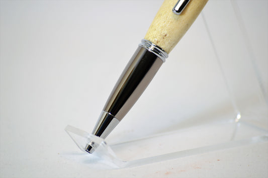 Deer Antler Twist Pen with Gunmetal and Chrome Finish