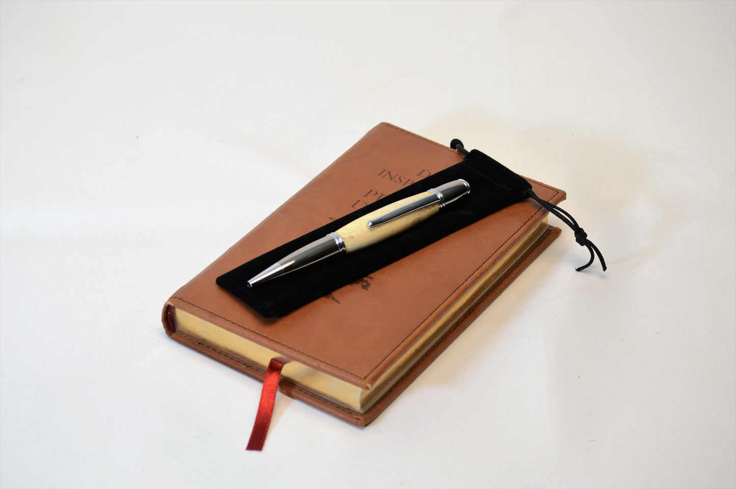 Deer Antler Twist Pen with Gunmetal and Chrome Finish