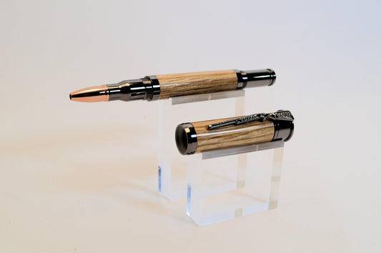 Over and Under Rollerball Bullet Pen in Gunmetal with Used Jack Daniels Barrel Oak