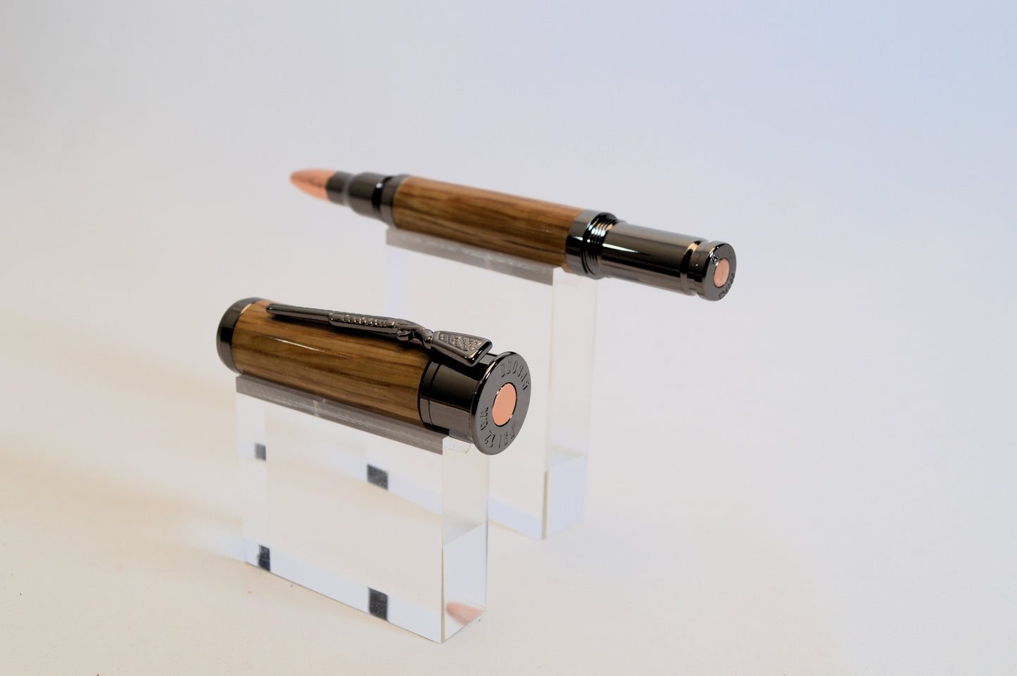Over and Under Rollerball Bullet Pen in Gunmetal with Used Jack Daniels Barrel Oak