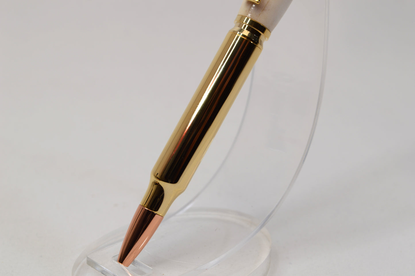 Deer Antler Bullet Cartridge Twist Pen in Gold Finish with Velvet Gift Bag