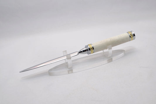 Majestic Handmade Deer Antler Letter Opener - Gold and Chrome Finish