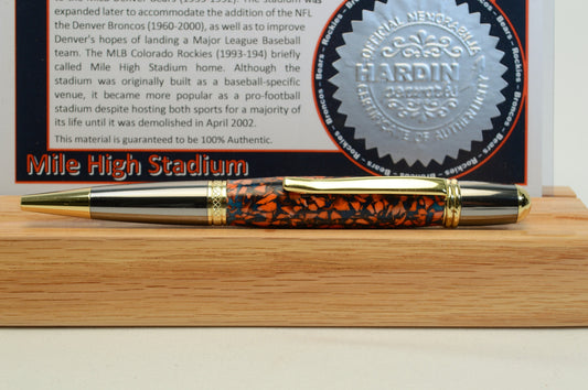 Handcrafted Pen Made From Denver Broncos Mile High Stadium Plastic Stadium Seat