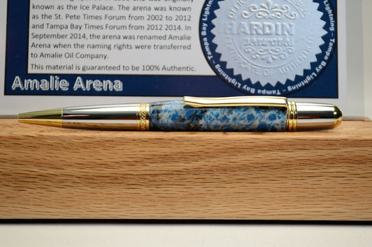Handcrafted Pen Made From Tampa Bay Lighting's Amalie Arena Plastic Stadium Seat