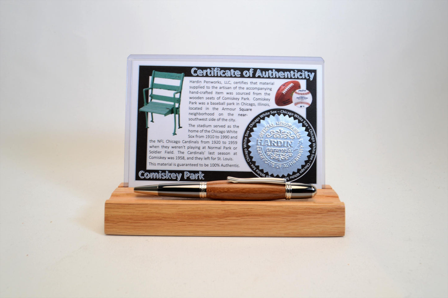 Handcrafted Pen Made From Chicago White Sox Comiskey Park Wooden Seats