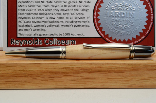 Handcrafted Pen Made With Wood From North Carolina State University Reynolds Coliseum Basketball Floor