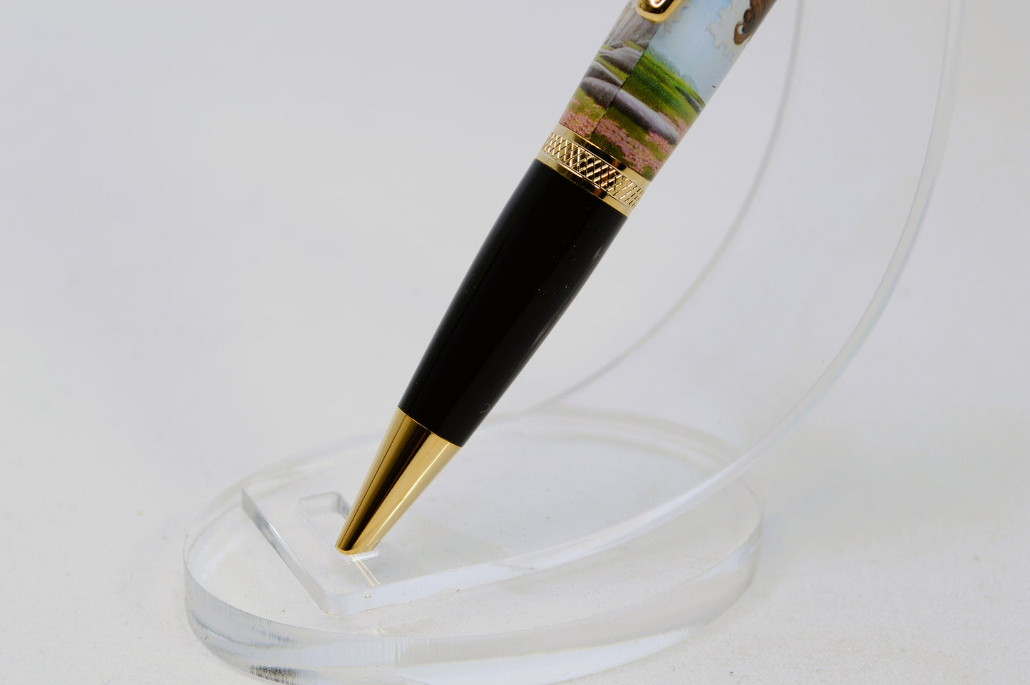 Handcrafted Pen Featuring a Wizard of Oz US Postage Stamp and Actual Yellow Brick Road Brick Fragment