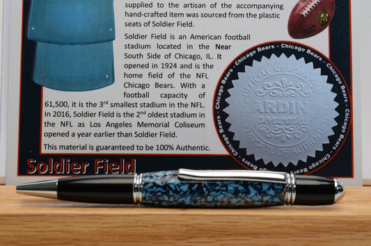 Handcrafted Twist Pen Made from Chicago Bears Soldier Field Plastic Stadium Seats