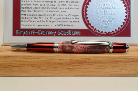 Handcrafted Pen Made From University of Alabama Bryant-Denny Stadium Seat