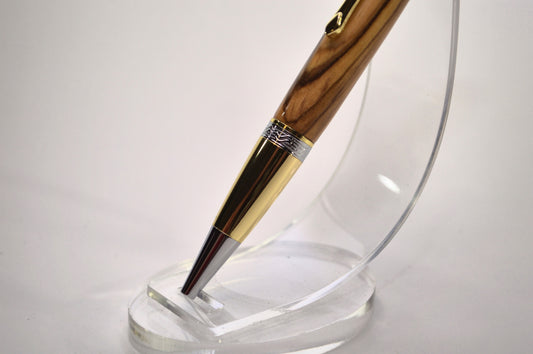 Twist Pen Made With Olivewood From Bethlehem in Gold and Chrome Finish