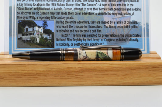 Twist Pen Made With Wood From The Goonies House in Astoria, Oregon