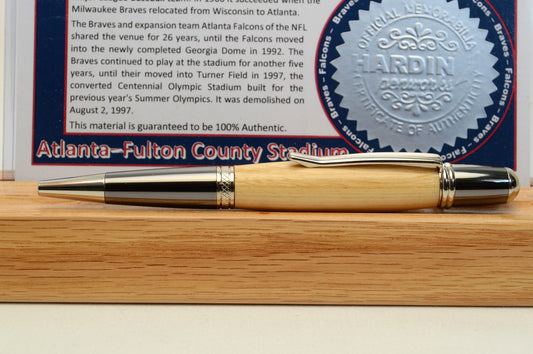Handcrafted Pen Made From the Fulton County Stadium Seats, Home of Atlanta Falcons and Atlanta Braves